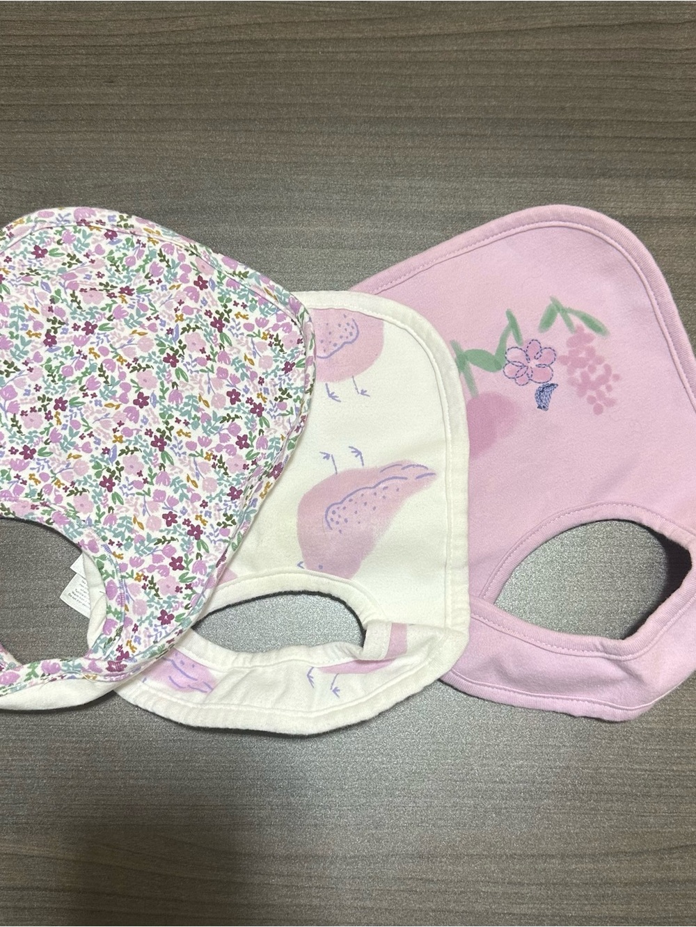 Pink Floral & Bird Baby Bib Set - Soft Cotton Girls' Accessories